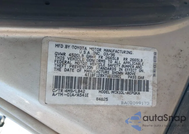 4T1BF12BXTU110901: 44524405