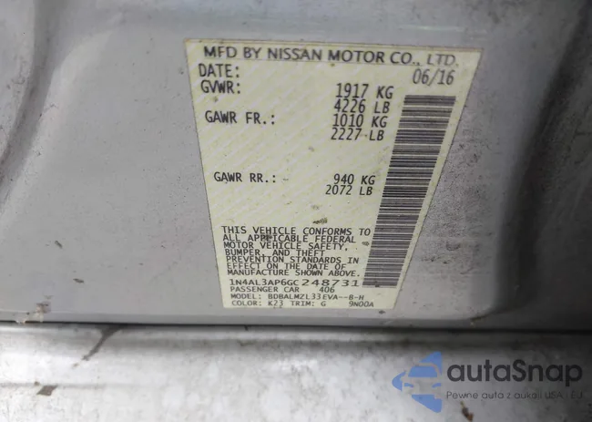 1N4AL3AP6GC248731: 44524433