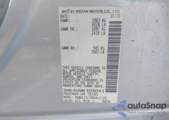 1N4BL4EV6MN309045: 44526024