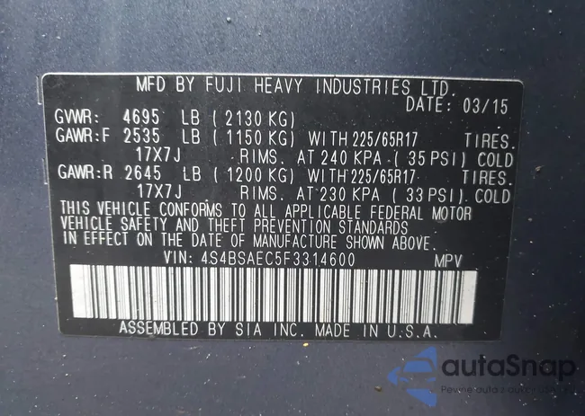 4S4BSAEC5F3314600: 44526051