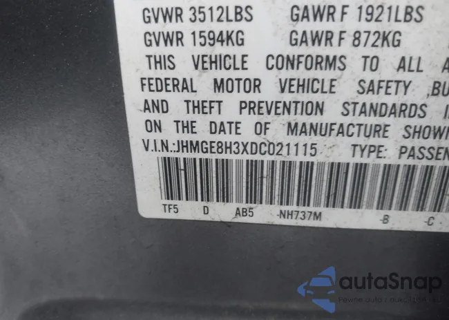 JHMGE8H3XDC021115: 44526100
