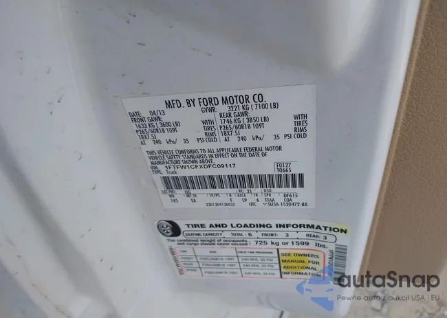 1FTFW1CFXDFC09117: 44526131