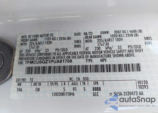 1FMCU0GZ1PUA81708: 44526132