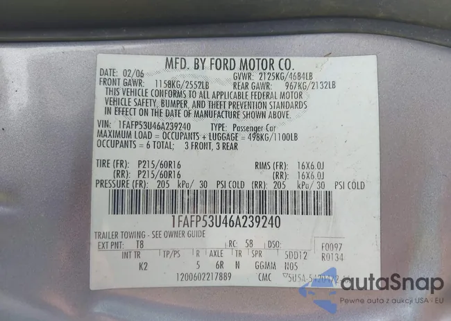 1FAFP53U46A239240: 44525523