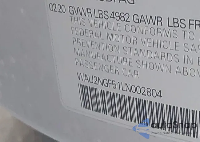 WAU2NGF51LN002804: 44527080