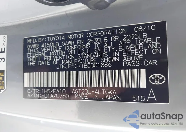 JTKJF5C71B3001886: 44527140