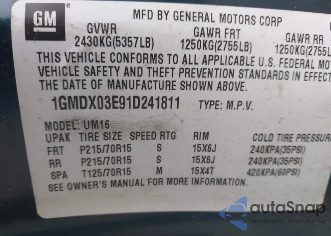 1GMDX03E91D241811: 44526352