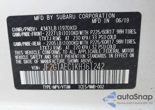 JF2GTAEC1KH361242: 44527697