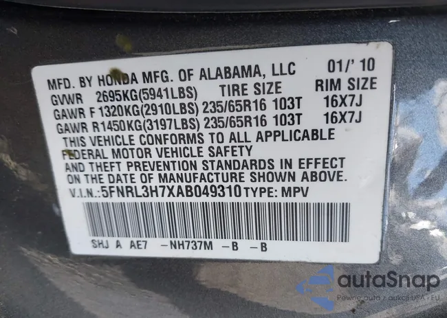 5FNRL3H7XAB049310: 44527773