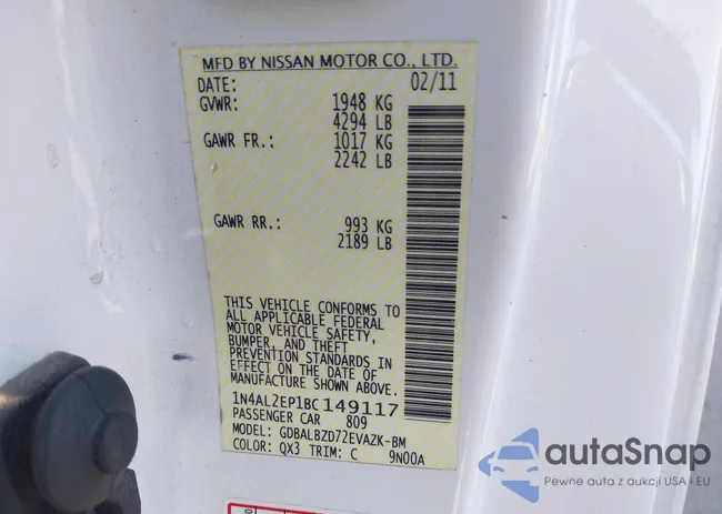 1N4AL2EP1BC149117: 44528084