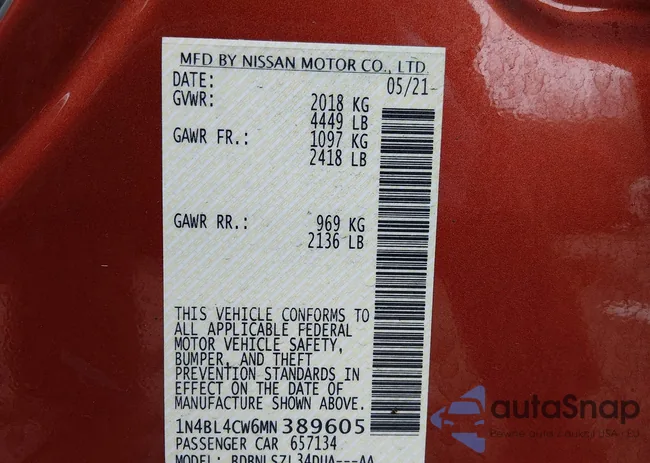 1N4BL4CW6MN389605: 44528107