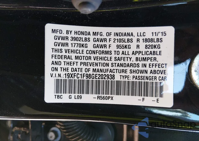 19XFC1F98GE202938: 44527381