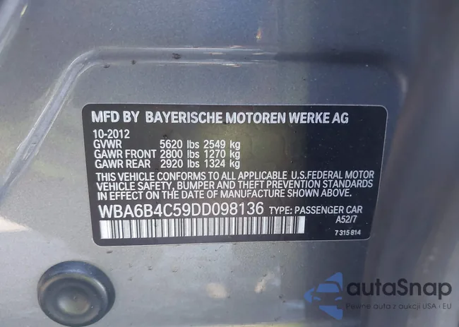 WBA6B4C59DD098136: 44528617