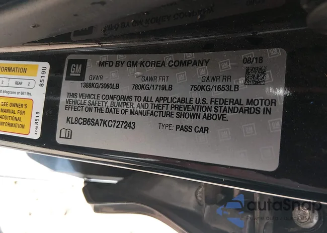 KL8CB6SA7KC727243: 44528697