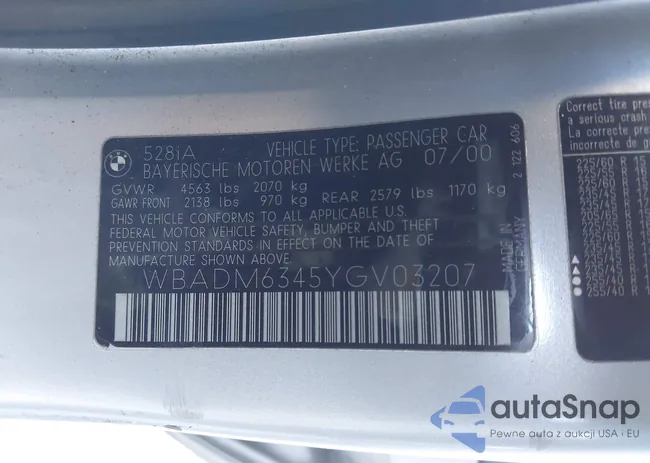 WBADM6345YGV03207: 44528858