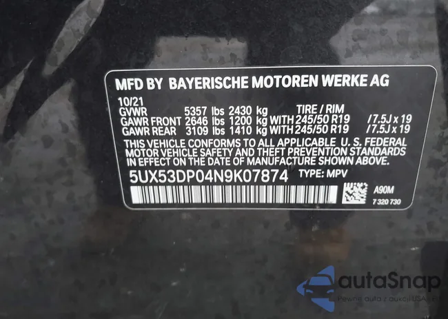 5UX53DP04N9K07874: 44528889