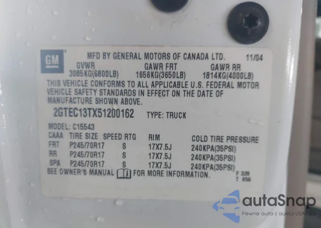 2GTEC13TX51200162: 44529162