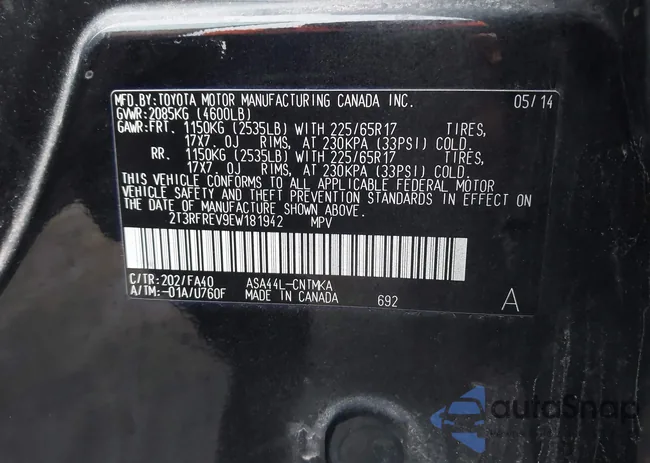 2T3RFREV9EW181942: 44529199