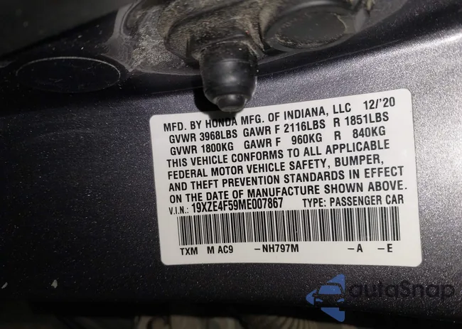 19XZE4F59ME007867: 44528296