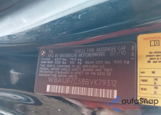 WBAUP7C58BVK79312: 44528560