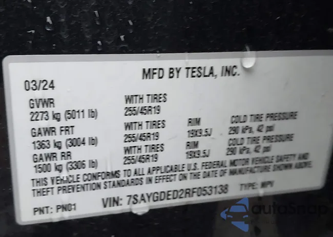 7SAYGDED2RF053138: 44528595