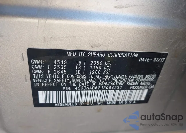 4S3BNAB62J3004231: 44529674