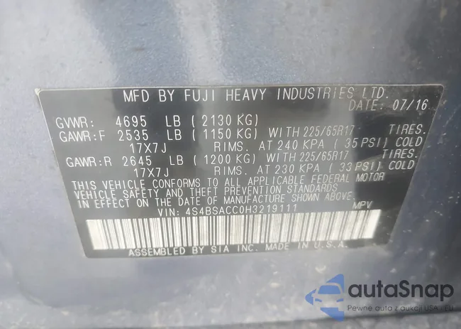 4S4BSACC0H3219111: 44529708