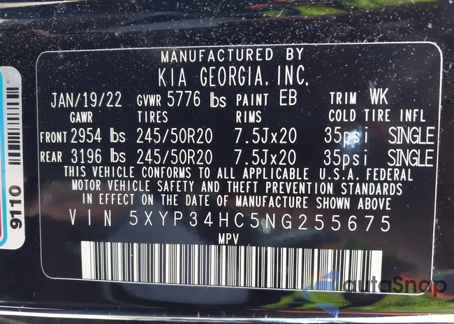 5XYP34HC5NG255675: 44529904