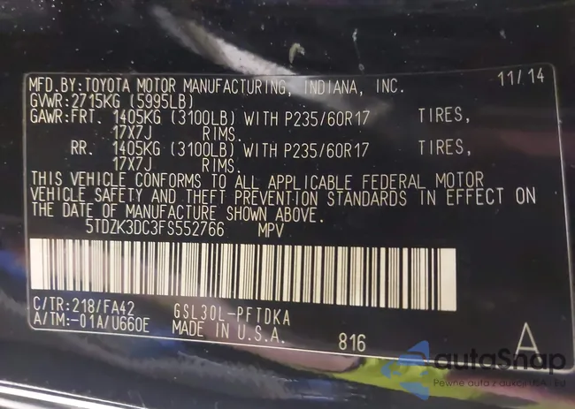 5TDZK3DC3FS552766: 44529929