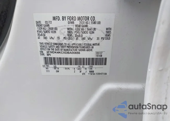 2FMDK4KCXDBA00856: 44529938