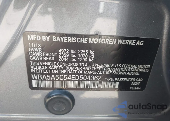 WBA5A5C54ED504362: 44529302