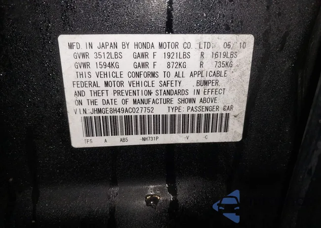 JHMGE8H49AC027752: 44529481