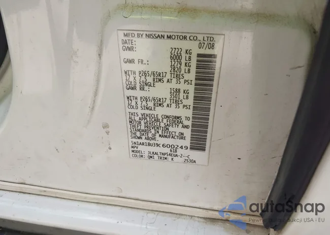 5N1AR18U39C600249: 44530724