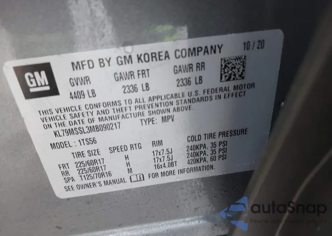 KL79MSSL3MB090217: 44530726