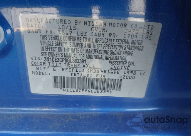 3N1CE2CP8GL363391: 44530801