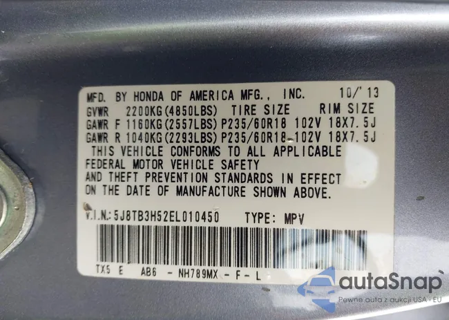 5J8TB3H52EL010450: 44530808