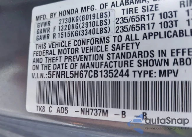 5FNRL5H67CB135244: 44530817