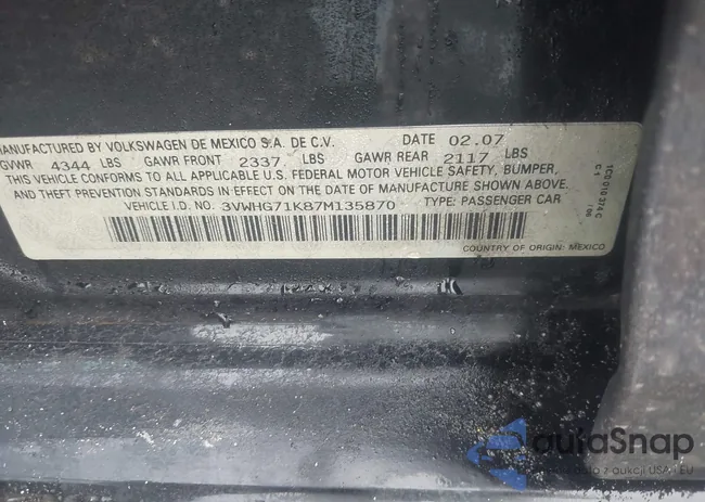 3VWHG71K87M135870: 44530544