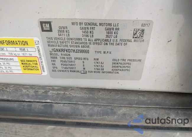 1GNKRFKD7HJ298660: 44531700