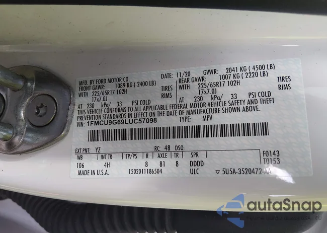 1FMCU9G69LUC57098: 44531764