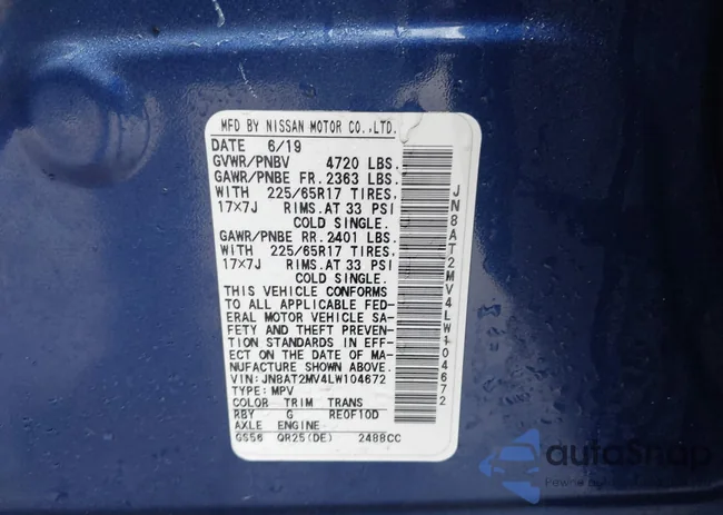 JN8AT2MV4LW104672: 44532041