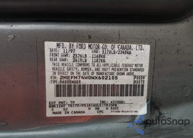 2MEFM74W0WX602105: 44532073