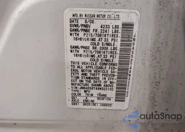 JN8AS58T49W322102: 44532207