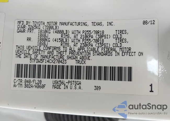 5TFDW5F14CX270423: 44531453