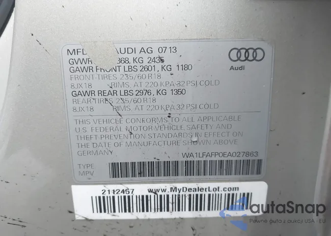 WA1LFAFP0EA027863: 44532850