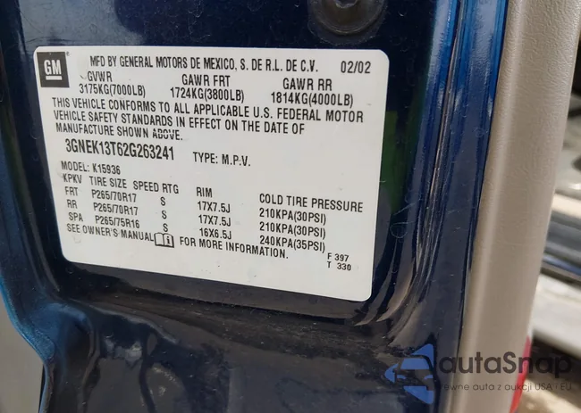 3GNEK13T62G263241: 44532874