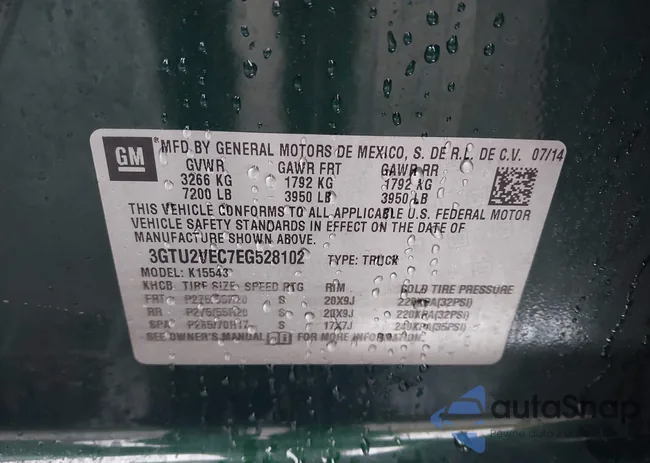 3GTU2VEC7EG528102: 44532940