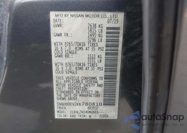 1N6DD0EV2KN780810: 44533190