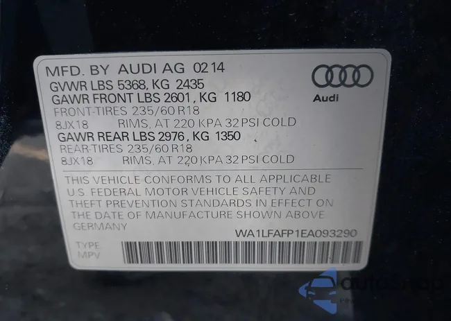 WA1LFAFP1EA093290: 44532437