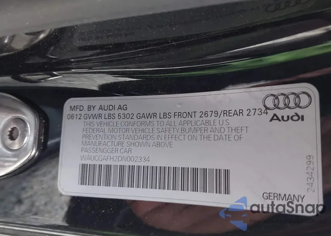 WAUCGAFH2DN002334: 44532461